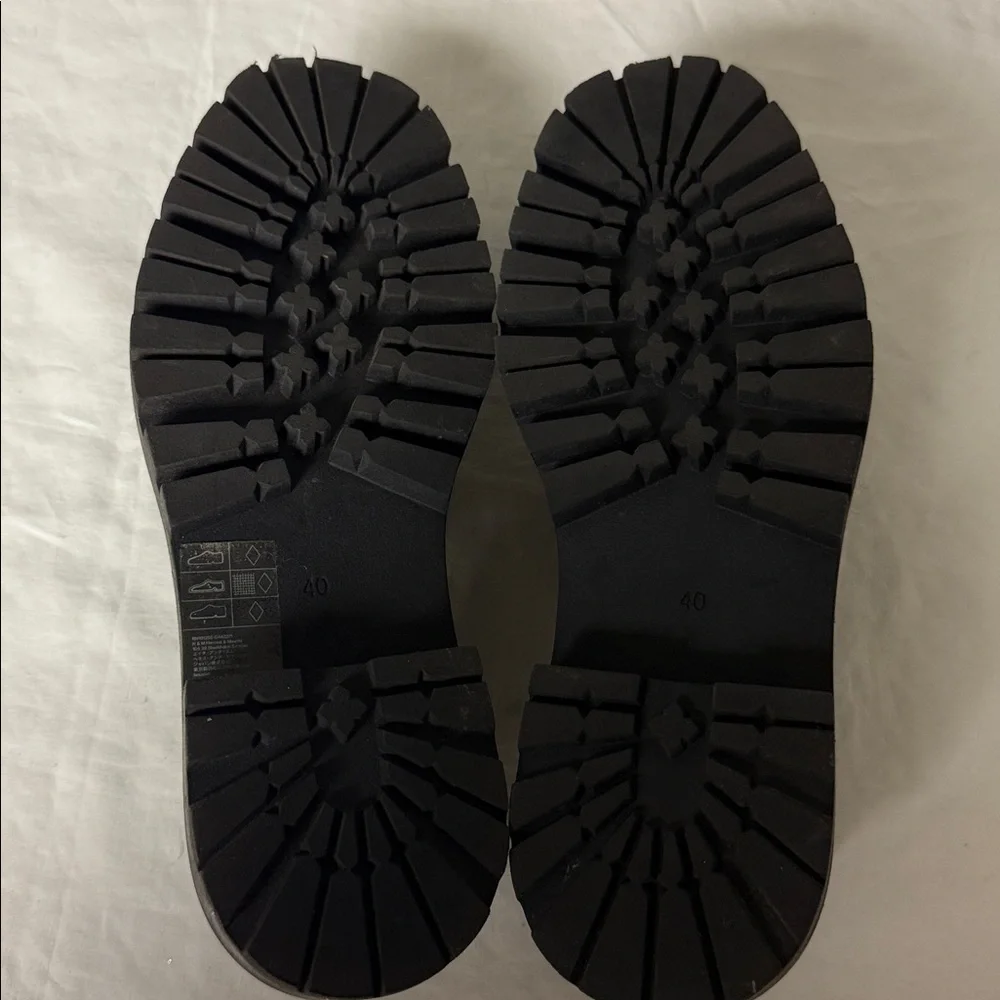 H&M Black Chunky Penny Loafers Size 40 – EUC, Modern Minimalist Style - Picture 5 of 7